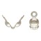 JewelrySupply Clam Shell Bead Tip 3.5mm Cup with Double Loop Sterling Silver (Pack or 10)